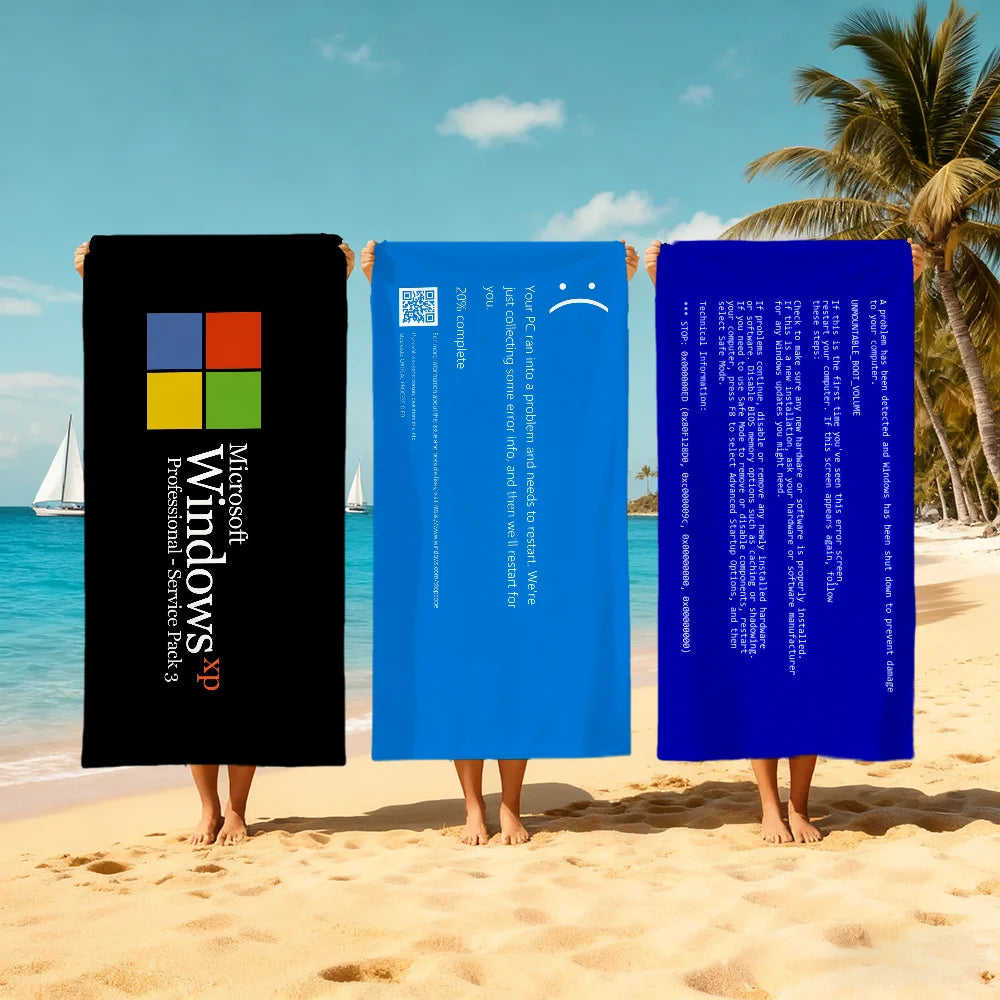 Computer Malfunction Quick-Dry Beach Towel | Funny Tech Gift