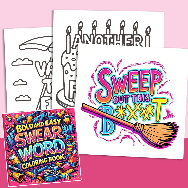 32 Pages Bold Easy Swear Word Graffiti Coloring Book Adults Stress