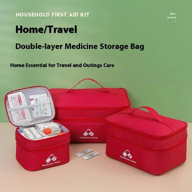 Double Layer First Aid Kit Bag – Oxford Cloth Travel Organizer