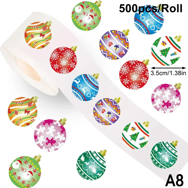 200–500pcs Christmas Stickers PVC Gift Tags & Holiday Seals