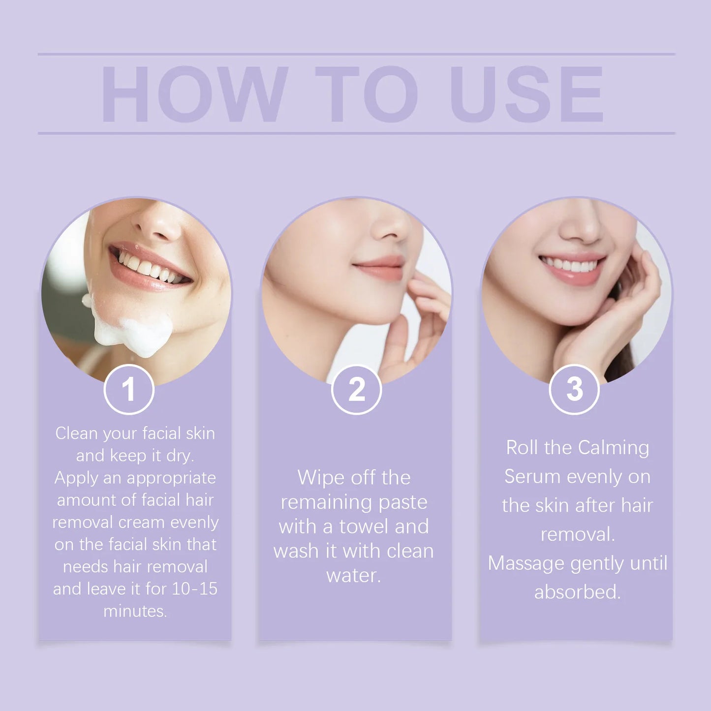 Women's Hair Removal Cream Set with Calming Face Essence