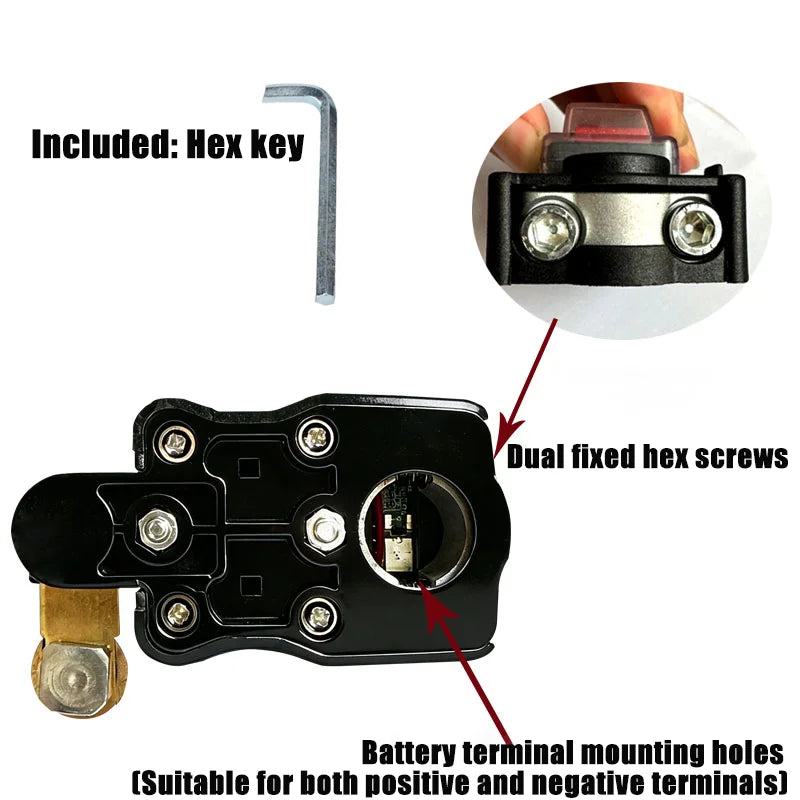 Car Battery Disconnect Switch Can Rotate Disconnect Switch ﻿Equipped With Voltage Digital Display Power-Off Switch 12-24V Peaceful Pleasures Health and Wellness