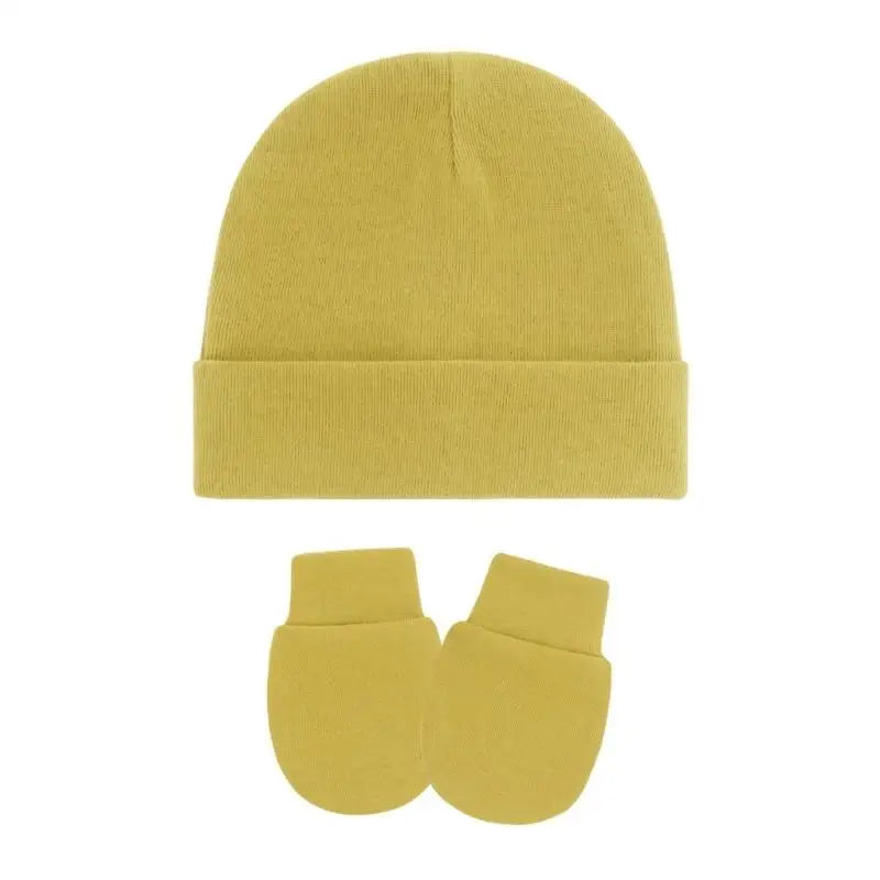 Cotton Newborn Baby Hat & Mittens Set – Soft Knit, 0–12 Mo