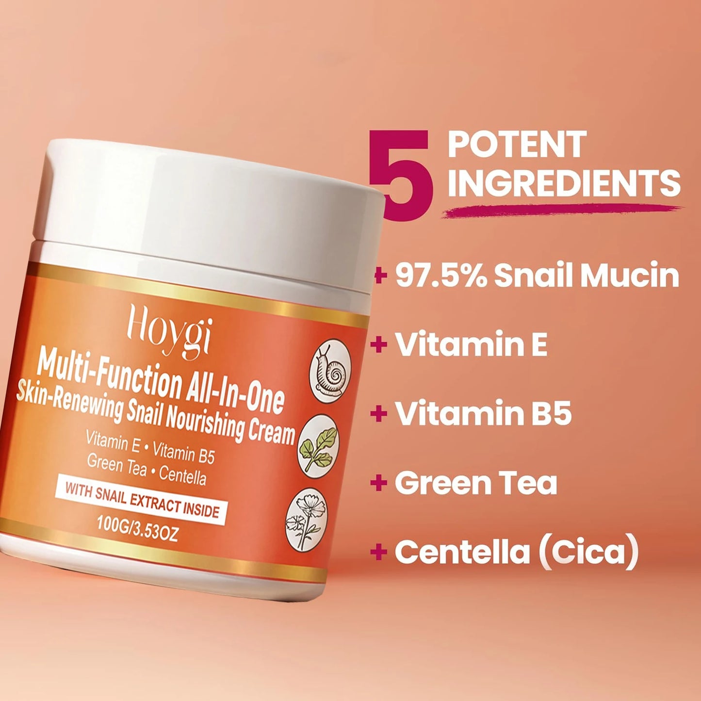 Snail Mucin Moisturizer Cream Korean Skin Care Day & Night Snail Repair for Face Beauty Anti Aging Facial Skincare Peaceful Pleasures Health and Wellness