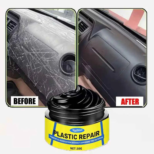 Instant Plastic Renovation Cream 50G/100G- Double Black Restorer for Car Interior Plastic & Leather, Restores Shine Instantly Peaceful Pleasures Health and Wellness
