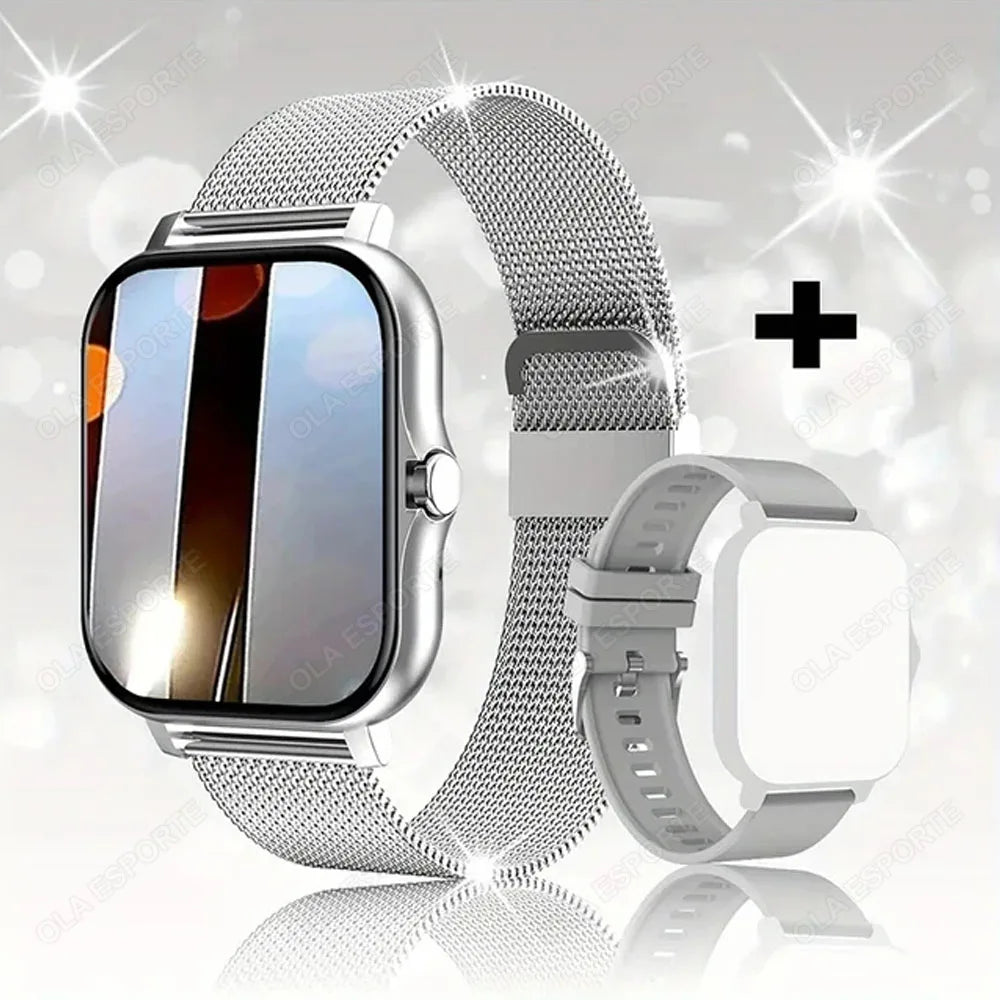2026 Smart Watch 2.01'' HD Display Answer Make Call Message Preview Sport Modes DIY Dial Weather Forecast Smart Watch Men Women Peaceful Pleasures Health and Wellness Silver Milan