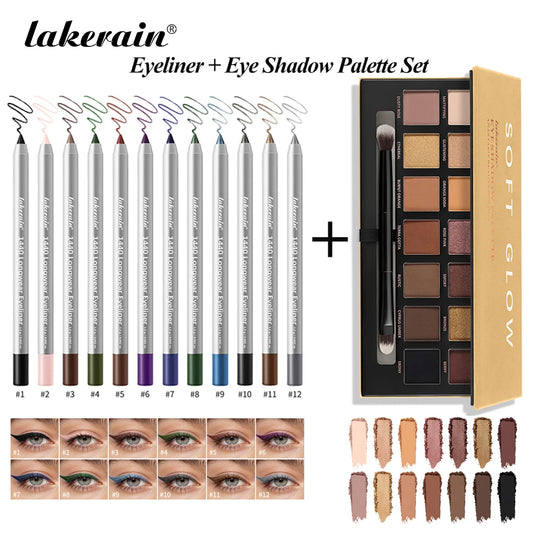Eyeshadow Palette Eyeliner Set Rich High-intensity Colors Waterproof Sweatproof Long Lasting Color Natural Effect Eye Makeup Kit Peaceful Pleasures Health and Wellness Eye Makeup Kit