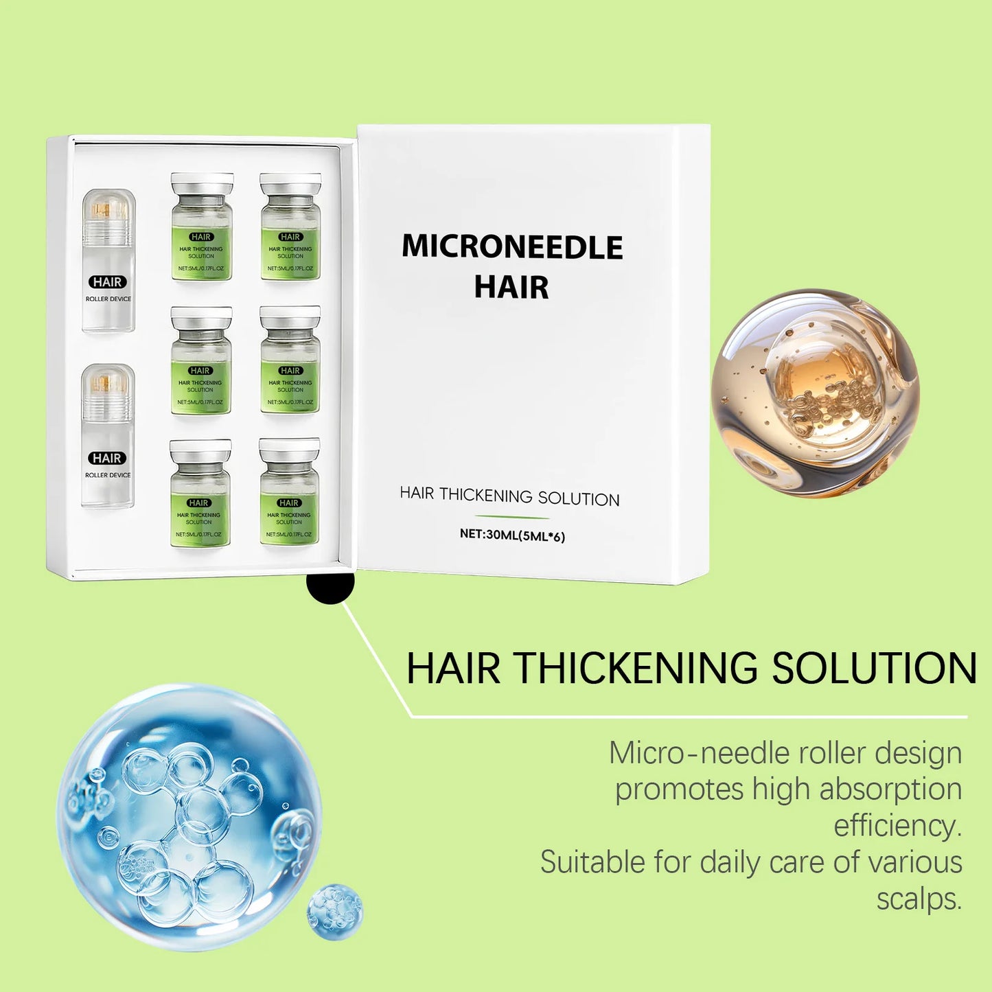 Hair Growth Serum Microneedle Roller Set – Scalp & Follicle Care