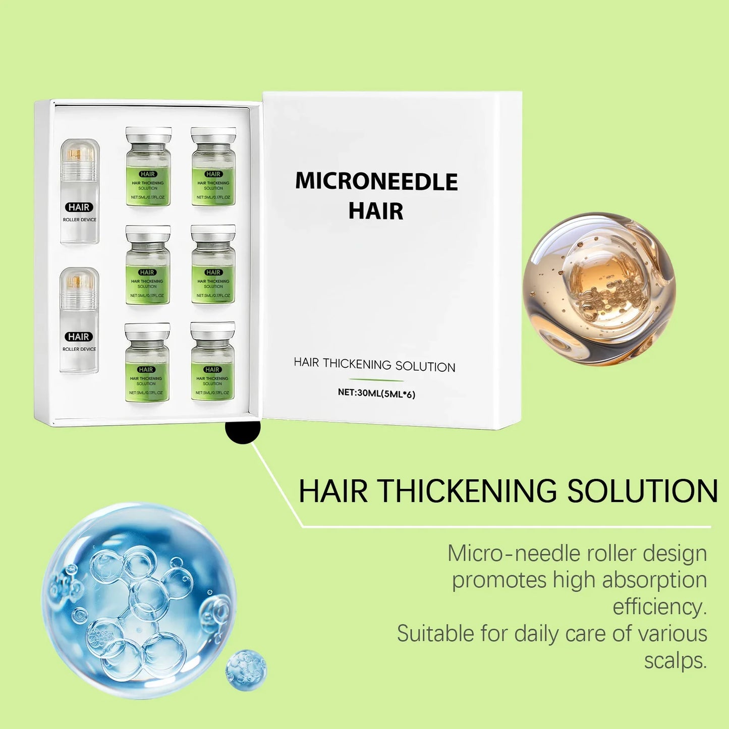 Hoygi Hair Serum Microneedle Roller Set – Scalp & Hair Growth