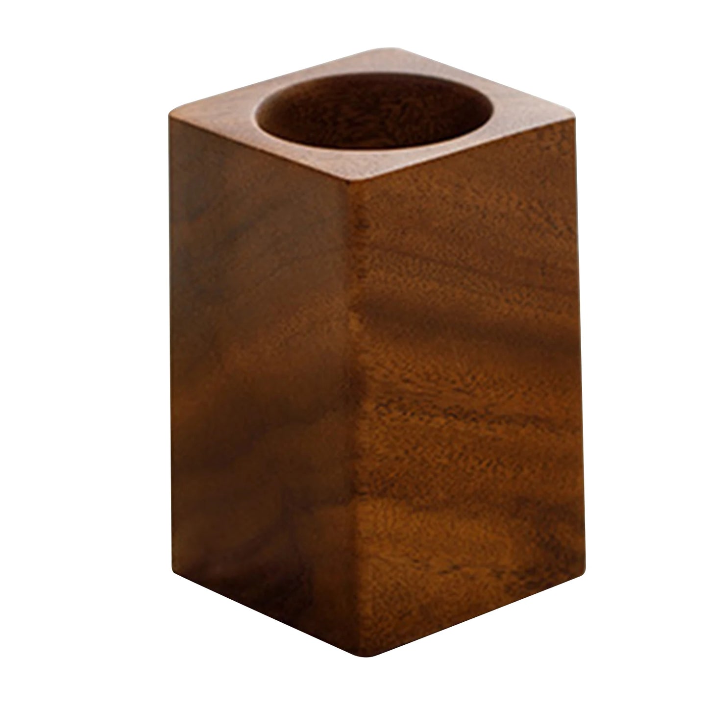 Walnut Wood Pen Pot Holder Desktop Organiser Basket Office Desk Accessory Vintage Pen Pencil Storage Cup For Office Desk School Peaceful Pleasures Health and Wellness Square Pen Holder