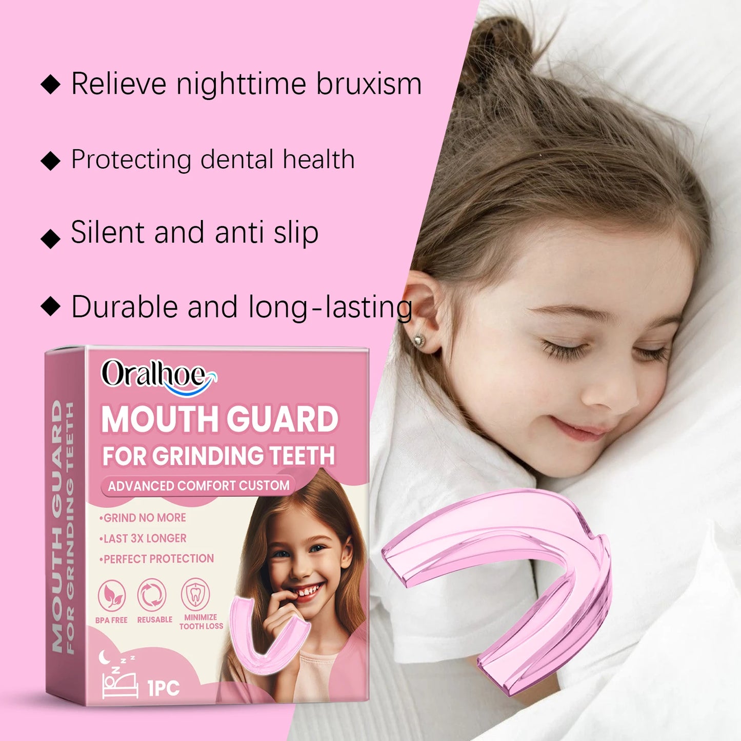 Kids Anti-Bruxism Night Guard | BPA-Free Silicone Teeth Protector