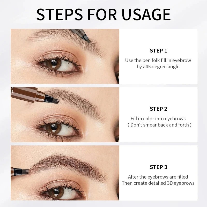 Four-pronged eyebrow pencil, four-end, long-lasting, non-smudged, water-resistant, anti-smudged eyebrow pencil Peaceful Pleasures Health and Wellness