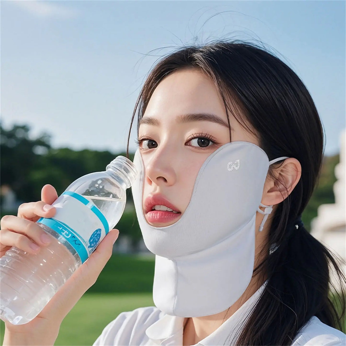 Ice Silk Sun Protect Mask For Women UPF50+ UV Protect Neck Cover For Outdoor Cycling Golf Peaceful Pleasures Health and Wellness