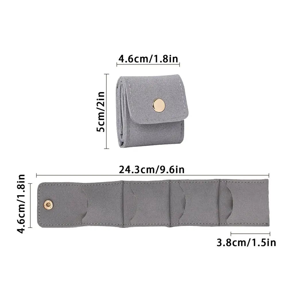 Foldable Travel Jewelry Organizer Case | Buckle Pouch & Dividers