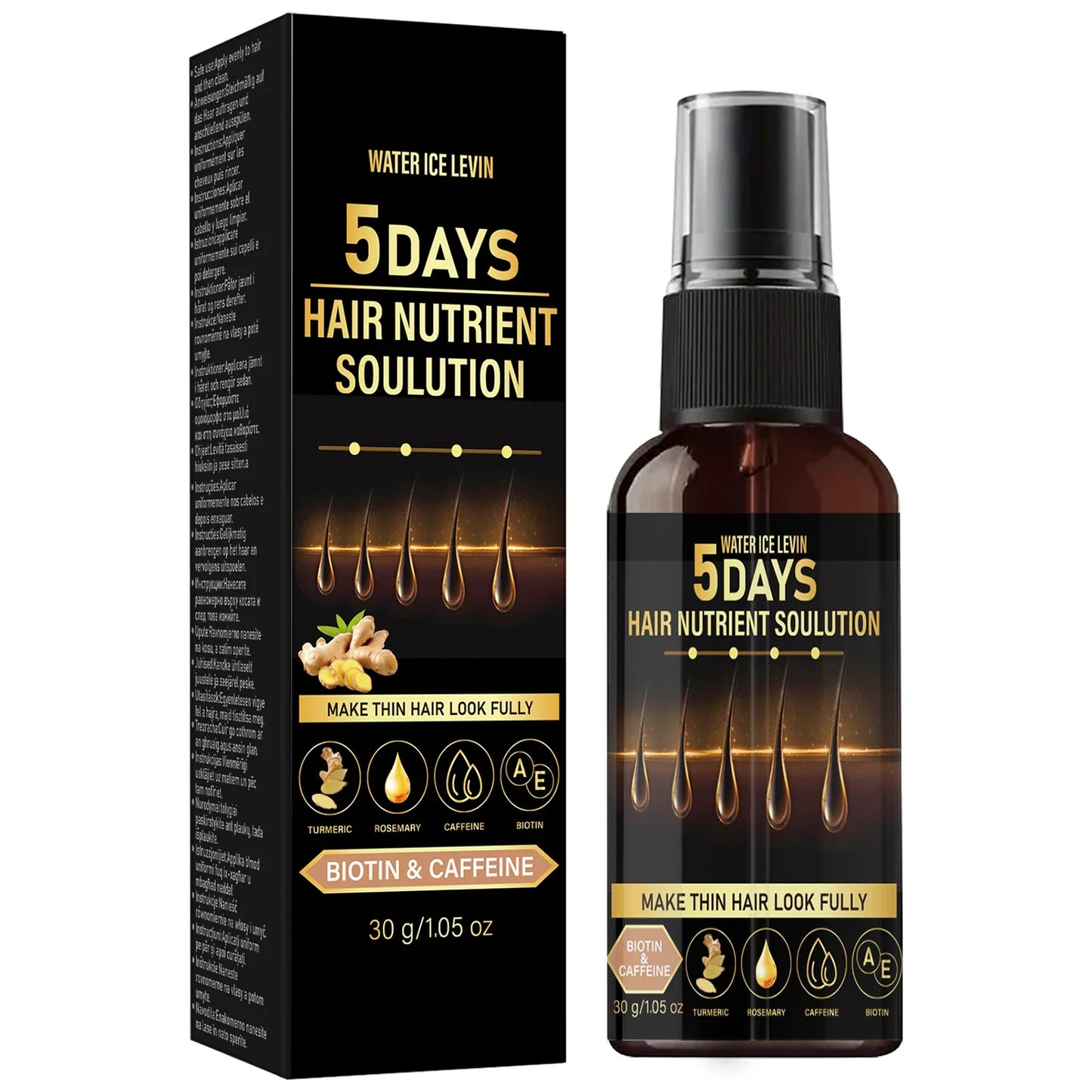 Biotin & Caffeine Hair Oil – Rosemary & Turmeric, 30g