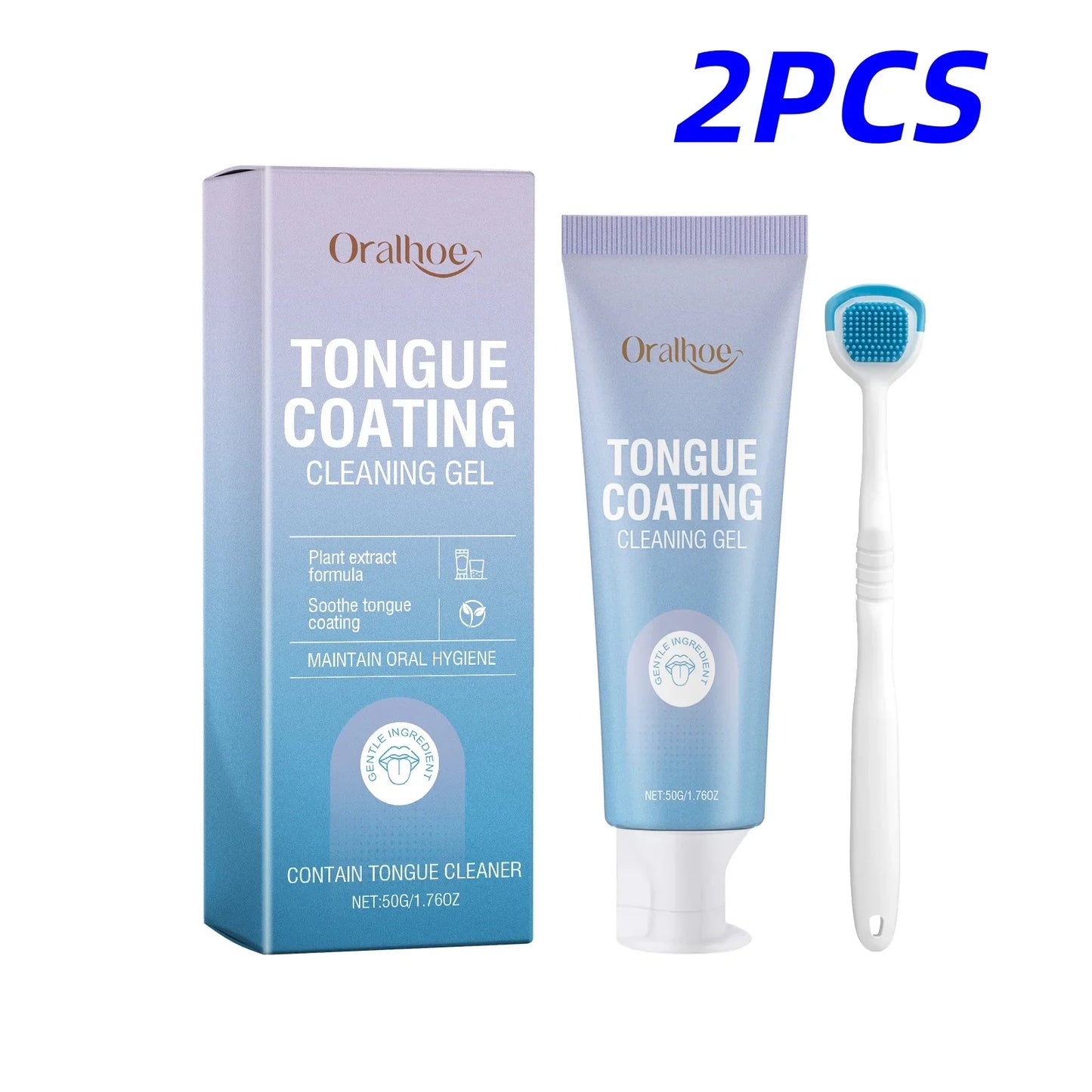 Tongue Coating Cleansing Gel with Brush | Fresh Breath Oral Care
