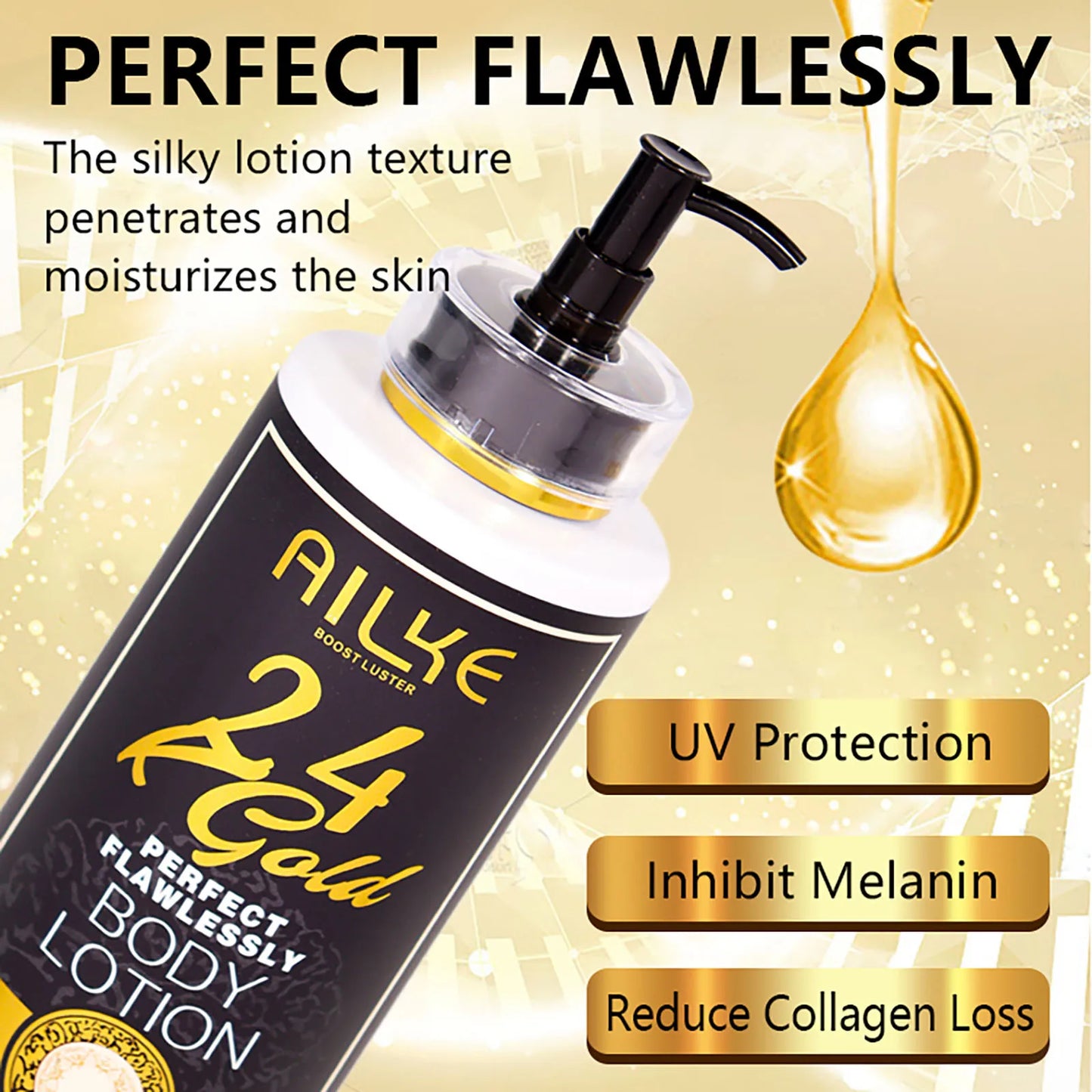 AILKE 24K Gold Body Lotion | Brightening, Niacinamide & Vitamin C