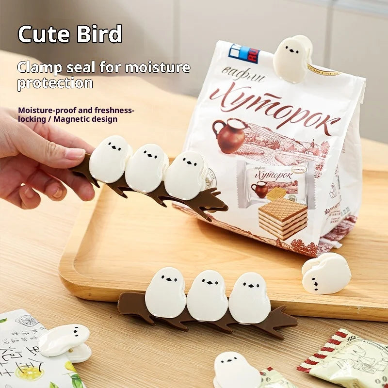 Multifunctional Bird Magnetic Sealing Clip Moisture-Proof Fresh-Keeping Food Bag Clip for Refrigerator Decoration Kitchen Tools Peaceful Pleasures Health and Wellness