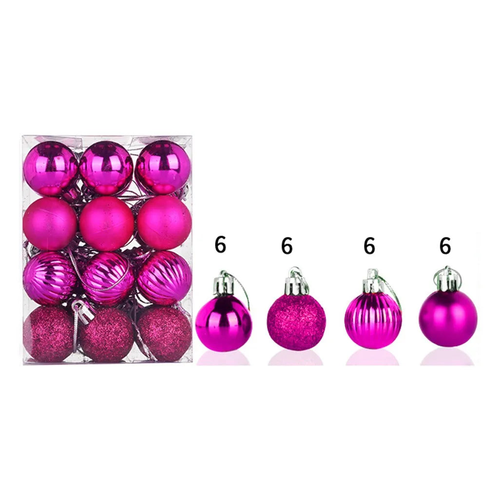 30mm Christmas Xmas Tree Ball Bauble Hanging Home Party Ornament Decor 24pc Tree Decoration Balls Xmas Party Hanging Pendant Peaceful Pleasures Health and Wellness D 3cm