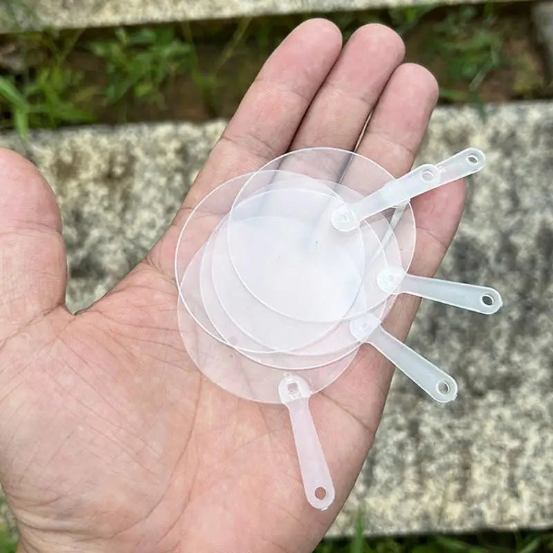 50Pcs 5cm Cute Mini Transparent Blank Fan Child Kids DIY Art Fan Wedding Birthday Party Favors Girlfriend Boyfriend Ideas Gift Peaceful Pleasures Health and Wellness