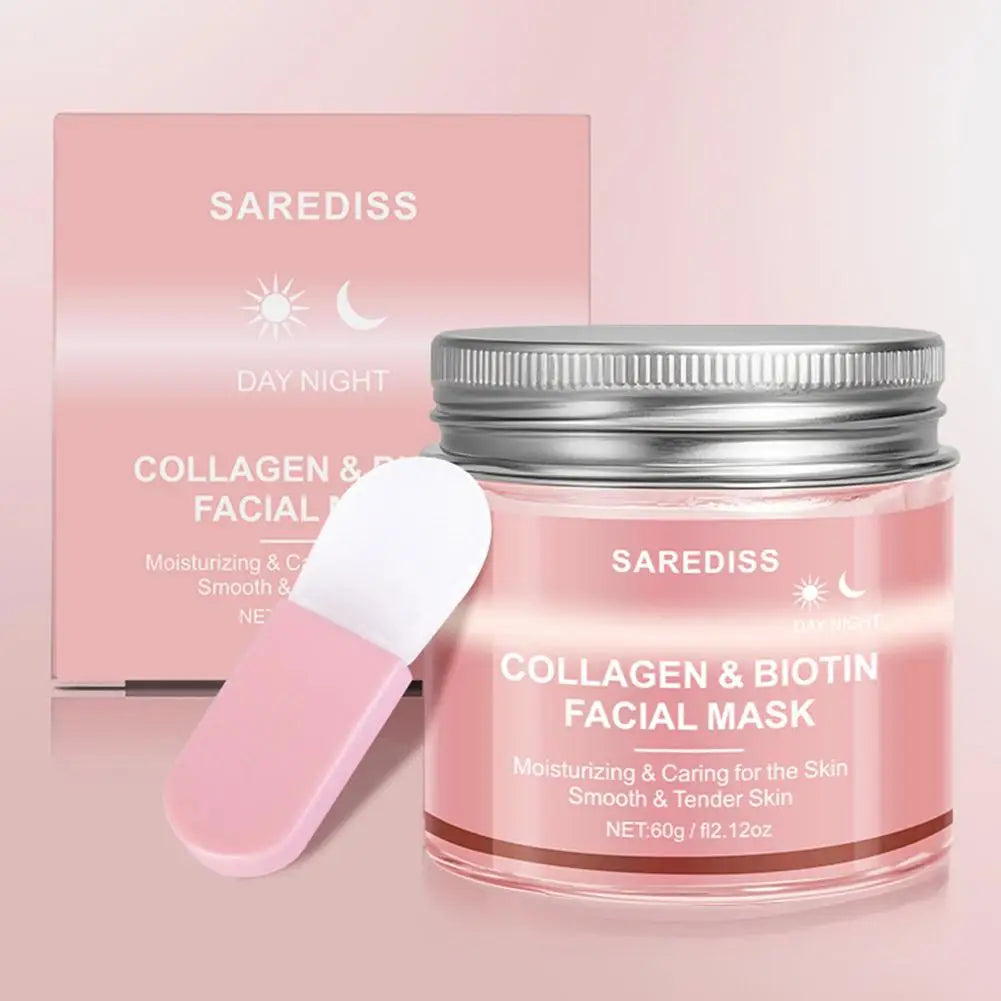 Collagen Overnight Wrapping Peel Off Facial Mask 60g Collagen Night Wrapping Mask Deeply Hydrates Night Care Mask Cream Peaceful Pleasures Health and Wellness