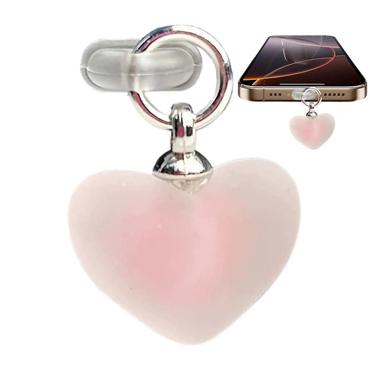 Heart Shaped Type-C Dust Plug Pendant | Cute Phone Accessory Phone Port Accessory Peaceful Pleasures Health and Wellness