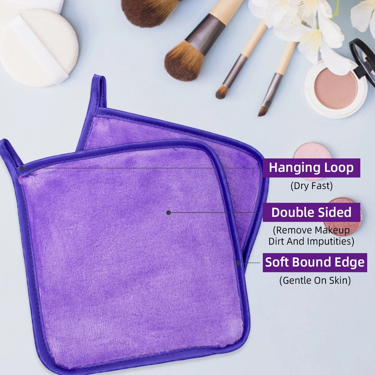Reusable Microfiber Makeup Remover Pads | Soft Facial Towel