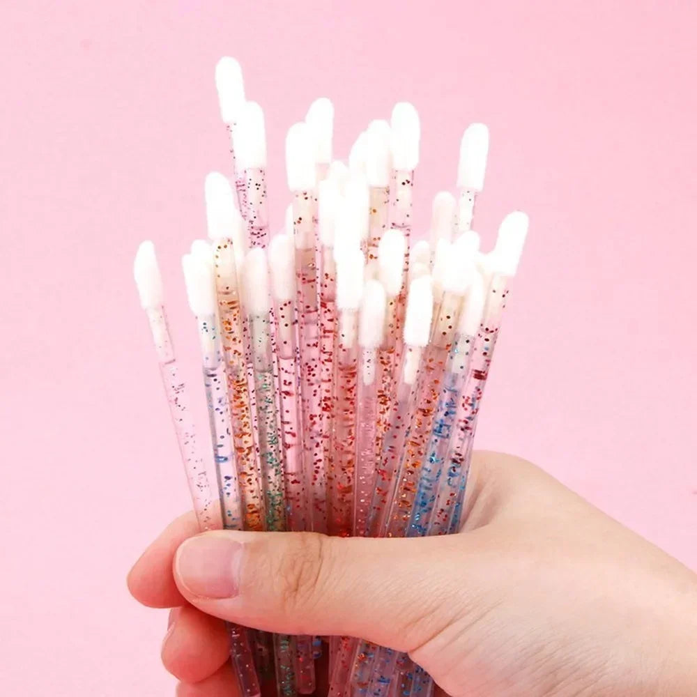Disposable Eyelash Wands, Replaceable Eyebrow Brush, 50pcs Reusable, Dust - proof, Sparkling Broken Diamond Bottom Eyelash Brush Peaceful Pleasures Health and Wellness