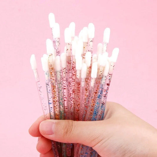 Disposable Eyelash Wands, Replaceable Eyebrow Brush, 50pcs Reusable, Dust - proof, Sparkling Broken Diamond Bottom Eyelash Brush Peaceful Pleasures Health and Wellness