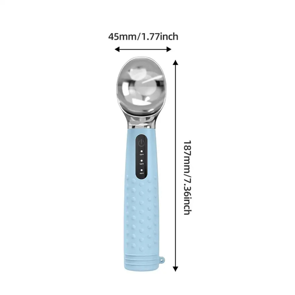 Ice Cream Scooper Heating Rechargeable Kitchen Gadget Ice Cream Scoop Heated For Home Dorm Kitchens Parties Buffets Cupcakes Peaceful Pleasures Health and Wellness China Mainland Blue