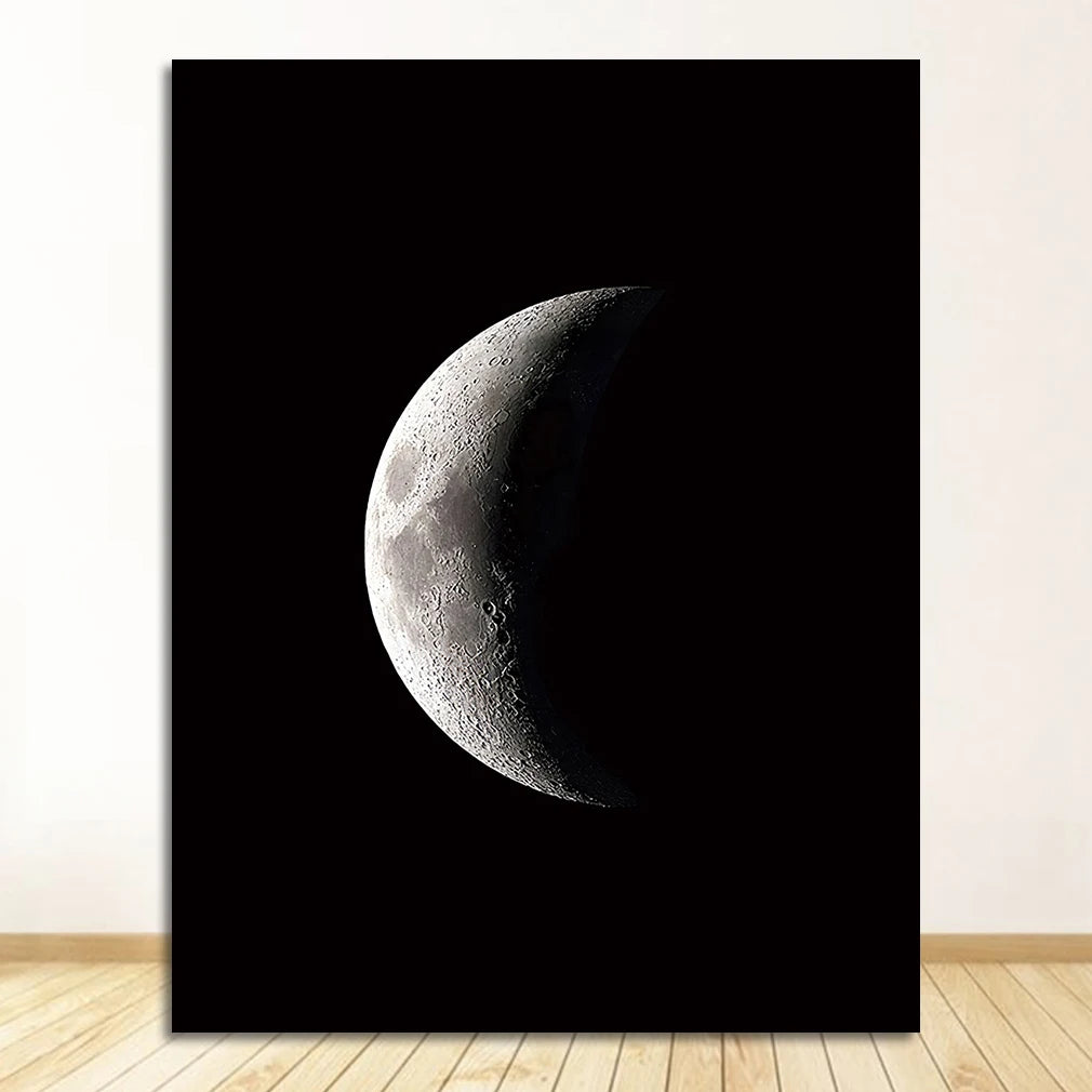 Abstract Moon Satellite Canvas Poster | Astronomy Wall Art Canvas Poster Print Peaceful Pleasures Health and Wellness 1504-01 30x40cm Unframed