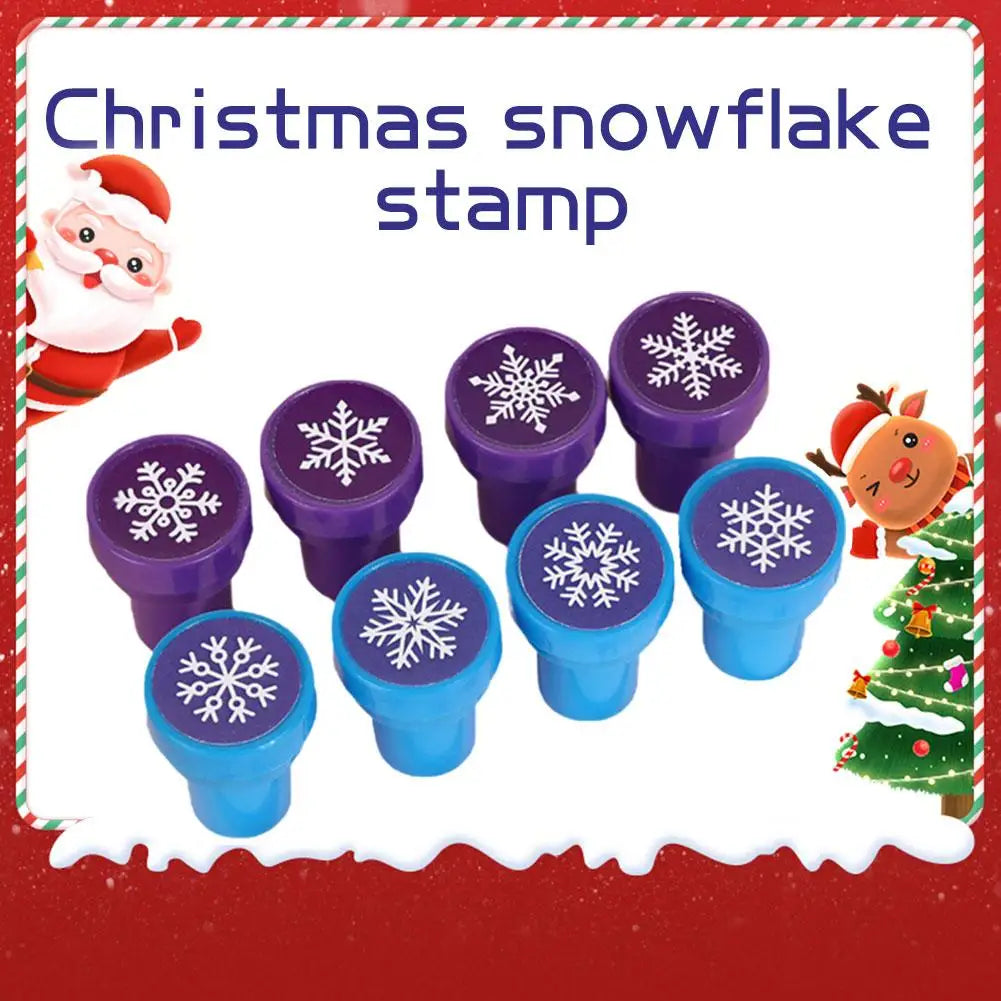 Christmas Snowflake Cartoon Stamp - High Beauty Safe Plastic Kids Toy Festive Companion Gift Cute Pattern Small Stamp Peaceful Pleasures Health and Wellness