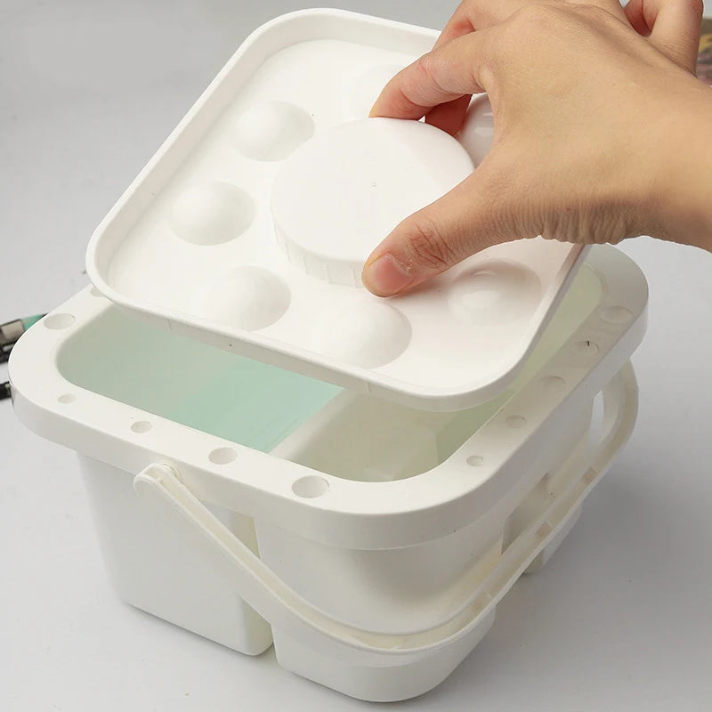 Bview Art Multifunctional Watercolor Palette Bucket Portable Box Pen