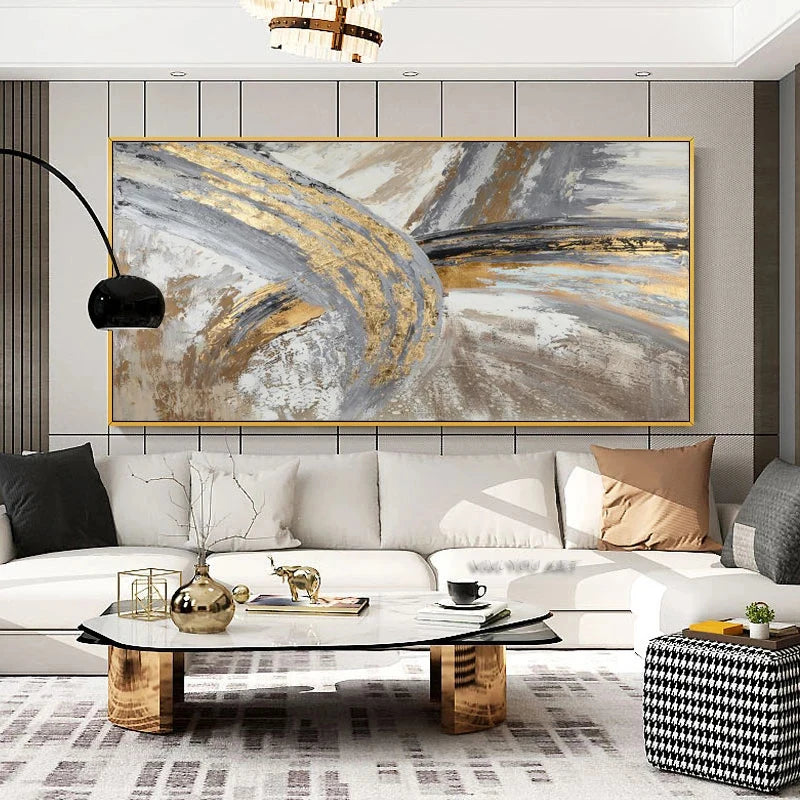 Wall Painting Abstract Golden Art Wall Pictures For Living Room Canvas Painting Home Decor Posters And Prints Vintage Cuadros Peaceful Pleasures Health and Wellness