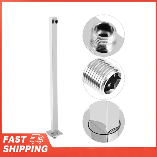 Square Shower Head Extension Arm Wall Mounted Stainless Steel Peaceful Pleasures Health and Wellness