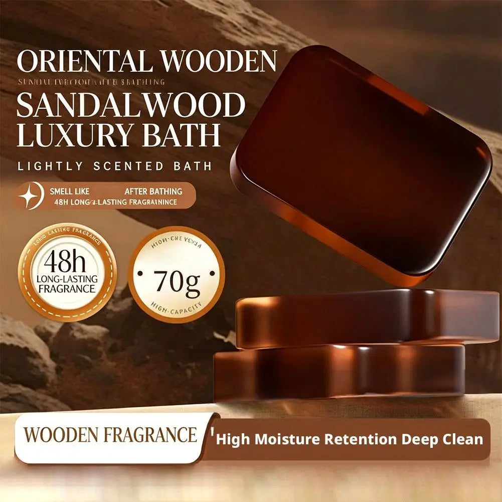 Men's Sandalwood Handmade Soap, three-in-one, Cleansing Soap cleanses face, hair, bathes the whole body, moisturizes1/3/6PCS Peaceful Pleasures Health and Wellness