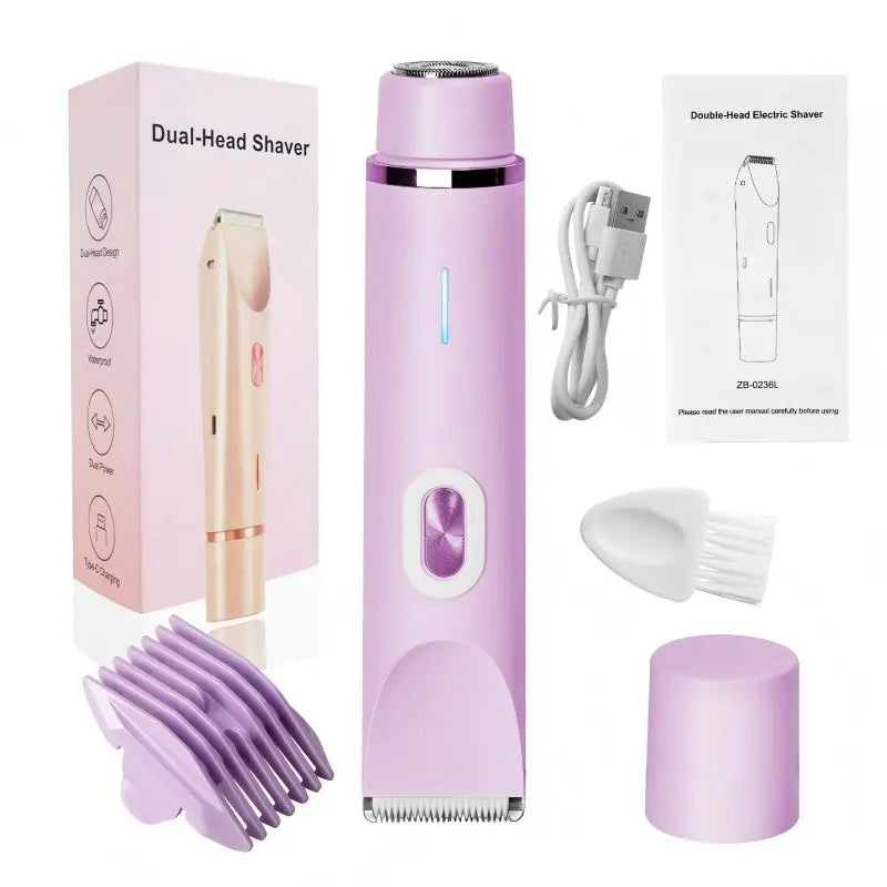Waterproof and painless dual-function female electric shaving kit for hair removal - women's body hair trimmer Peaceful Pleasures Health and Wellness