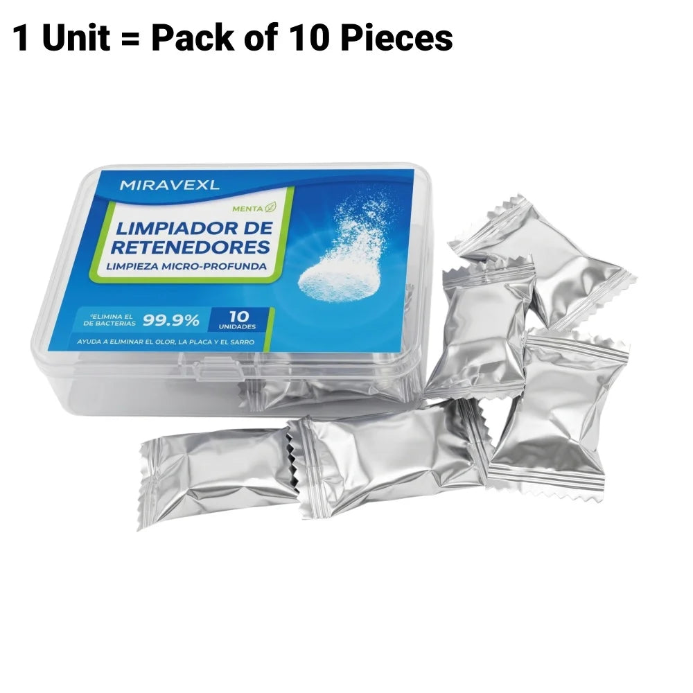 Retainer Cleaner Tablets, Denture & Aligner Cleaning Tablets, Remove Stains Odors Plaque, Night Guard Cleaner, 10 Tablets Peaceful Pleasures Health and Wellness 1PC