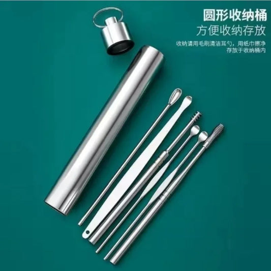 6-Piece Metal Ear Pick Set – Adult Ear Cleaning Kit Ear Cleaning Kit Peaceful Pleasures Health and Wellness