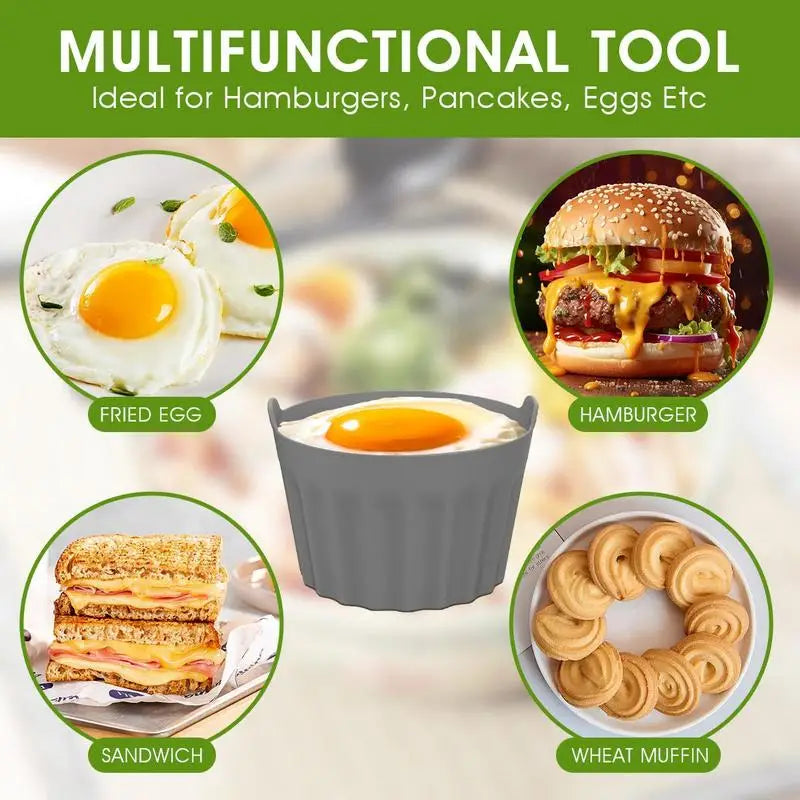 Silicone Air Fryer Egg Poacher 3 PCS Reusable Egg Poaching Cups Silicone Egg Cooker Baking Supplies For Air Fryer Ovens Peaceful Pleasures Health and Wellness