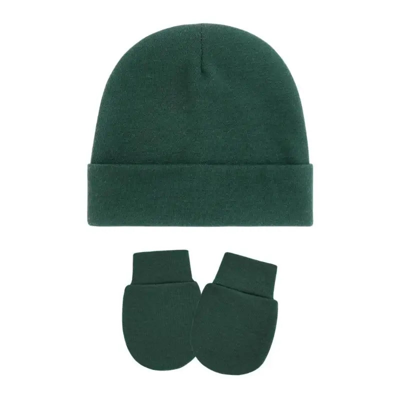 Cotton Newborn Baby Hat & Mittens Set – Soft Knit, 0–12 Mo