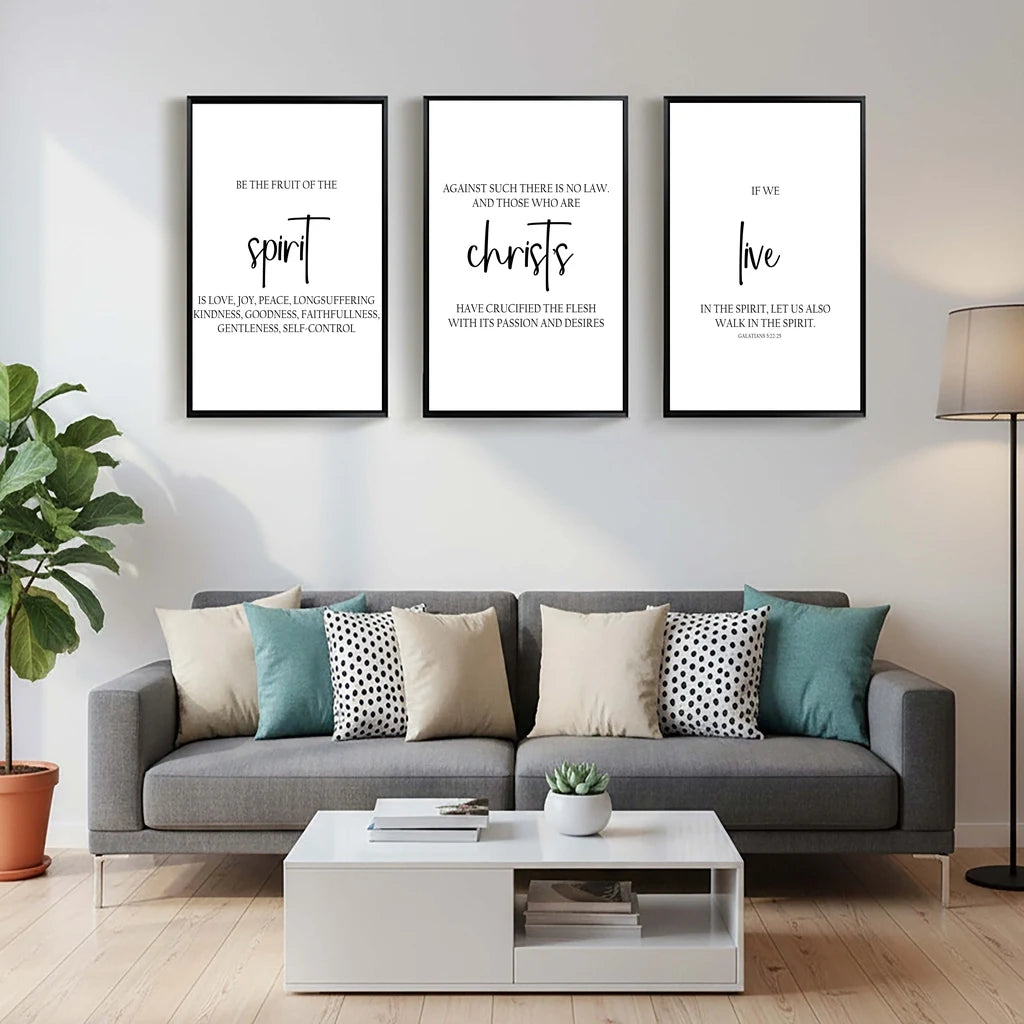 Christian Bible Verse Canvas Wall Art | Nordic Minimalist Print Canvas Wall Art Peaceful Pleasures Health and Wellness
