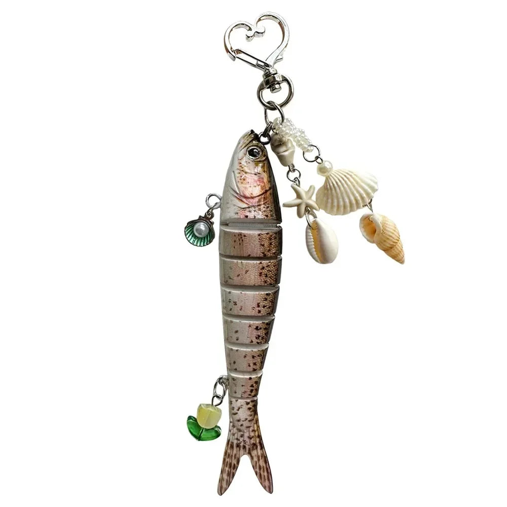 Multi-Jointed Simulation Fish Keychain – Backpack Pendant Gift
