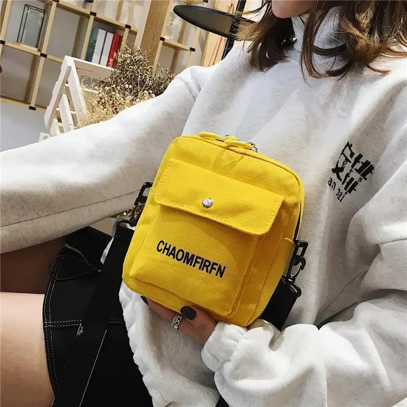 Women's Small Canvas Crossbody Bag | Cartoon Shoulder Purse