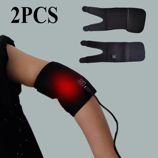 2/1PCS Electric Heated Knee Massager Brace Adjustable 3 Gear Temperature Elbow Protector Hot Compress Shoulder Protective Belt Peaceful Pleasures Health and Wellness