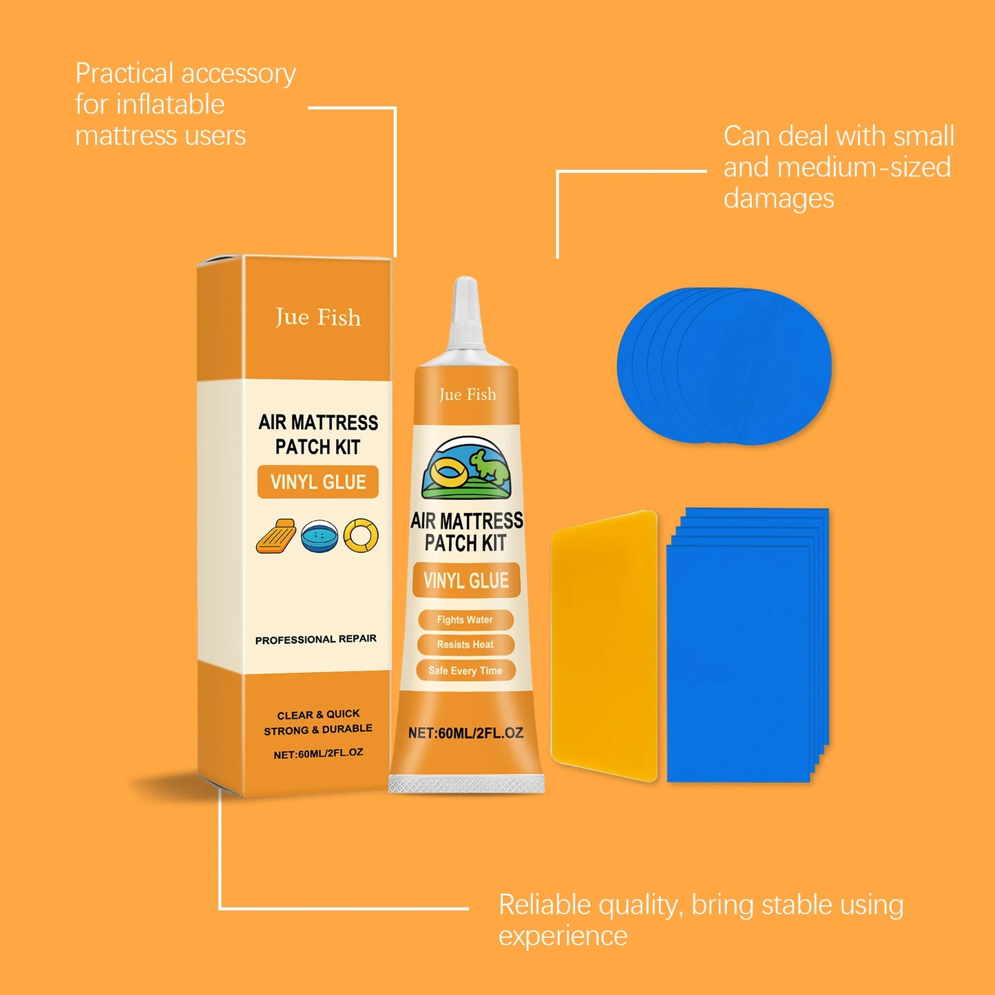 60ml Inflatable Mattress Repair Kit | Waterproof Patch Adhesive