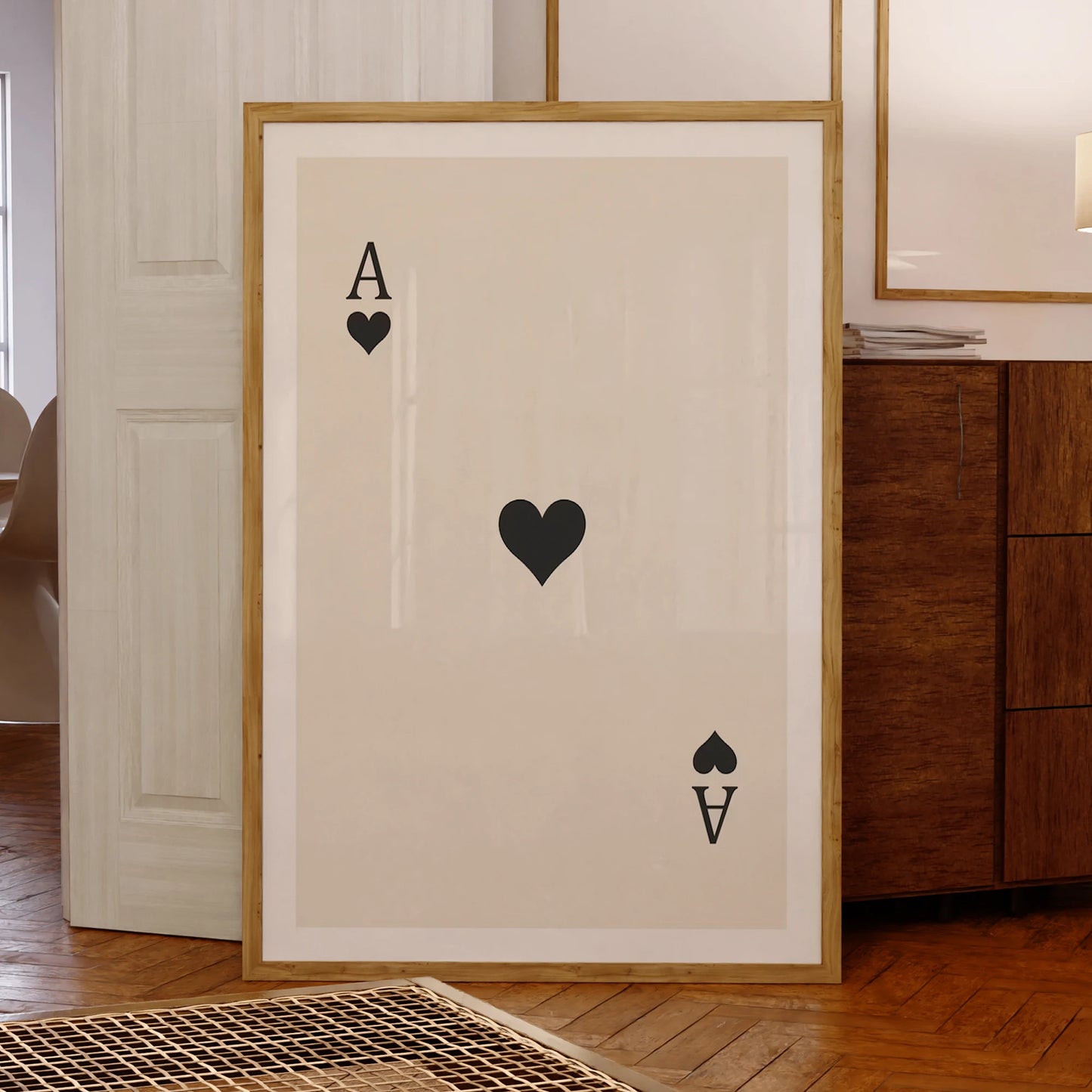 Retro Love Playing Cards Canvas Wall Art Print | Home Decor