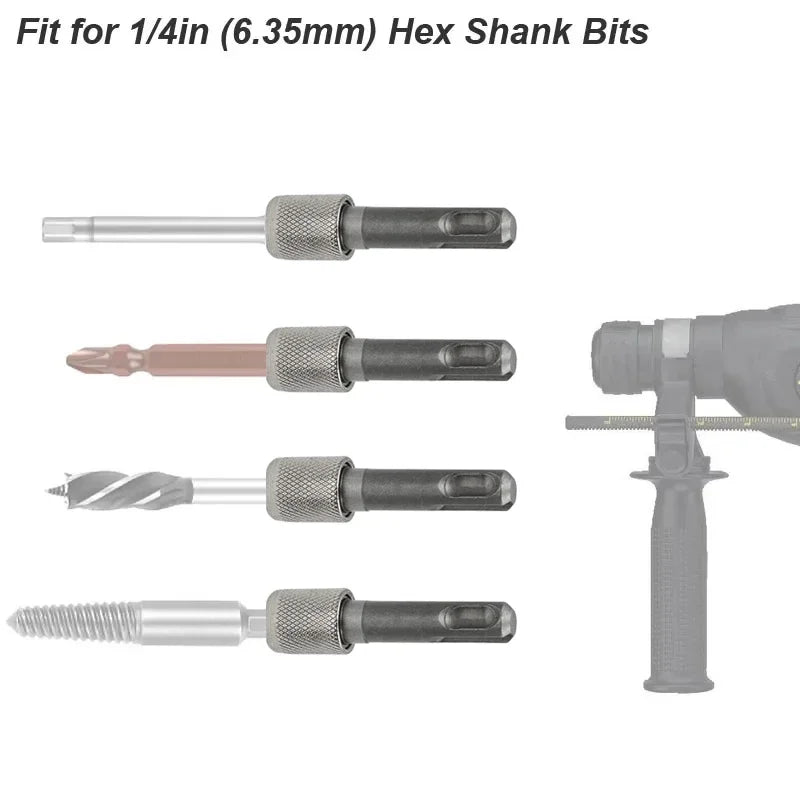 SDS Plus Convert To 1/4 Hex Shank Adapter Hexagonal Converter Electric Hammer Power Screwdriver Bit Holder Socket Impact Driver Peaceful Pleasures Health and Wellness