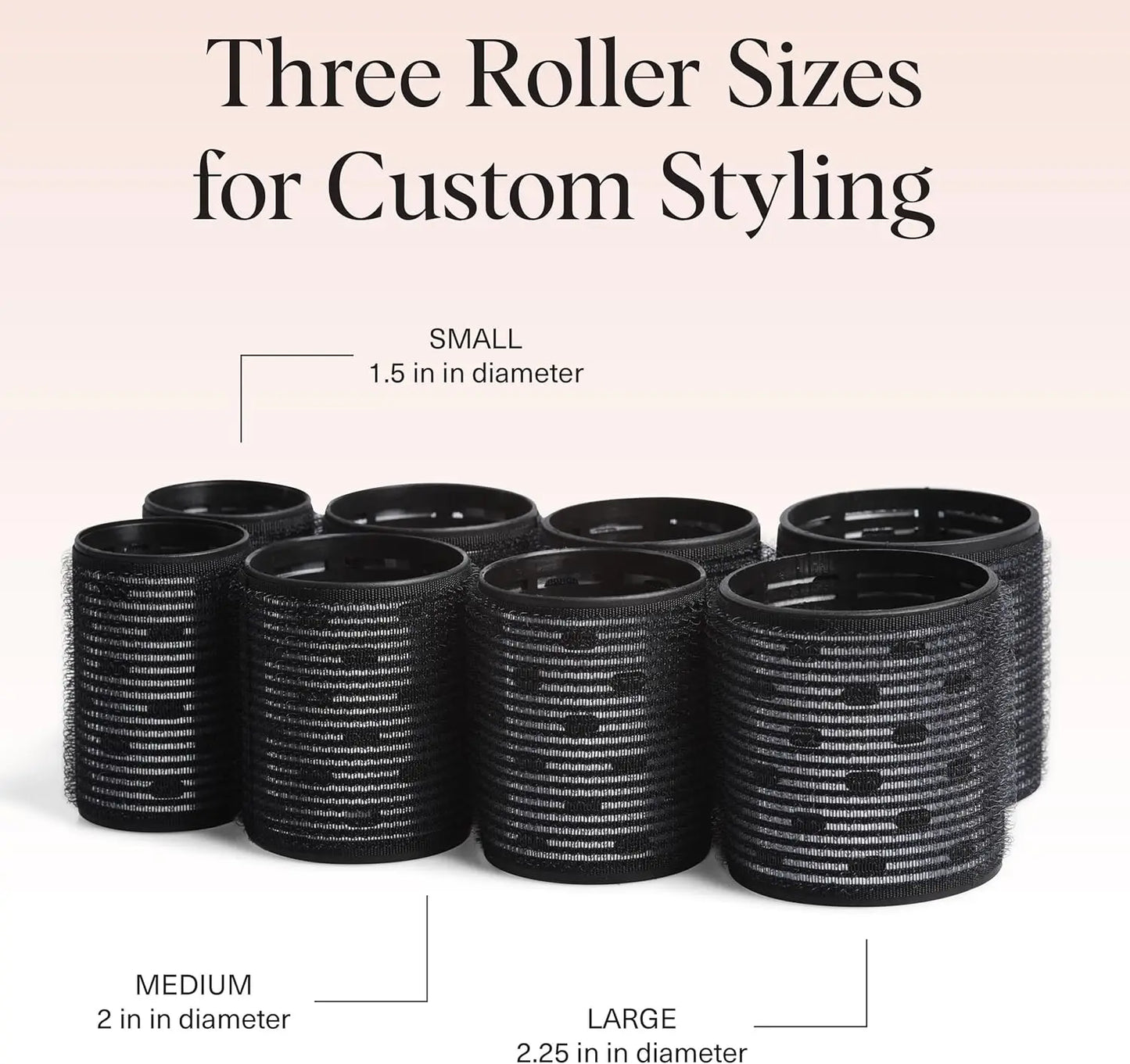 8-Piece Ceramic Hot Rollers Set for Long Hair – Bouncy Curls