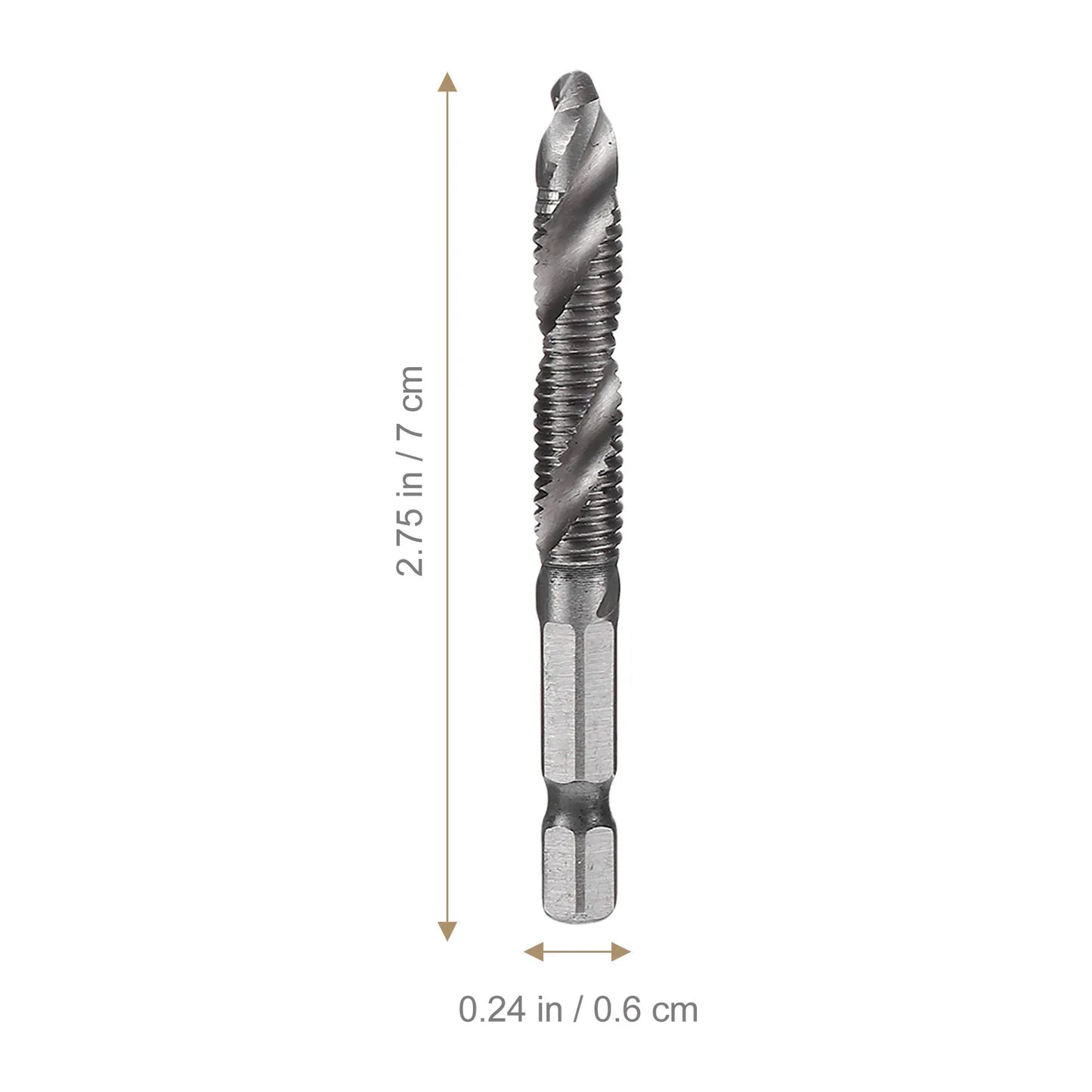 6Pcs Combination Drill Tap Bit Set All-in-One Drilling Threading Countersinking Tool for Metal Plastic DIY Engineering Peaceful Pleasures Health and Wellness